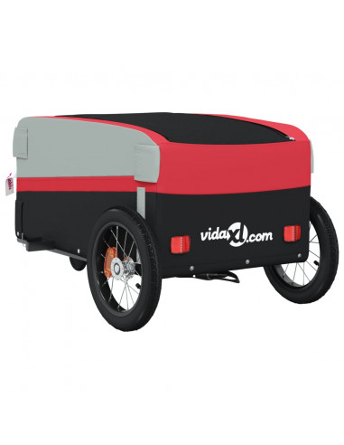 Rimorchio da Bici Nero e Rosso 30 kg in Ferro