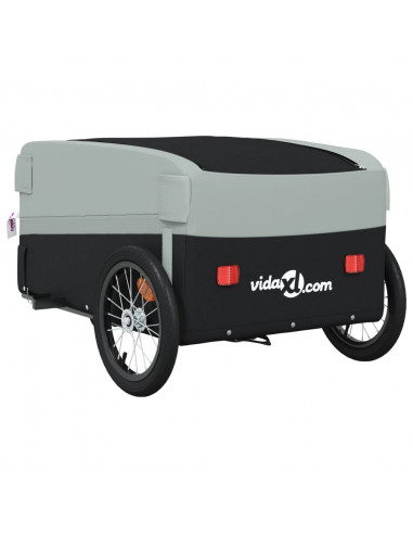 Rimorchio da Bici Nero e Grigio 45 kg in Ferro