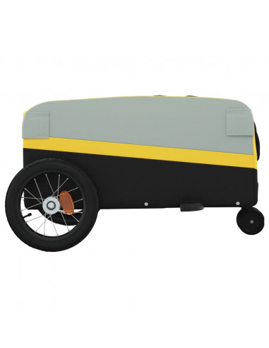 Rimorchio da Bici Nero e Giallo 30 kg in Ferro