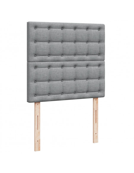 Giroletto a Molle con Materasso Grigio Chiaro100x200 cm Tessuto