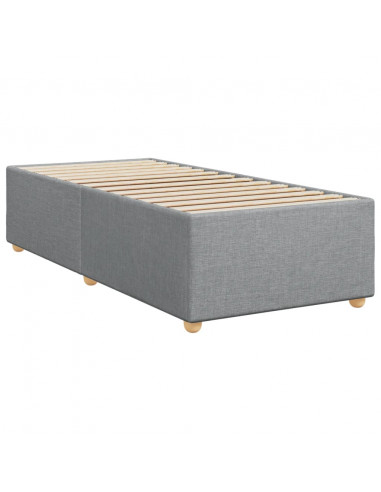 Giroletto a Molle con Materasso Grigio Chiaro100x200 cm Tessuto