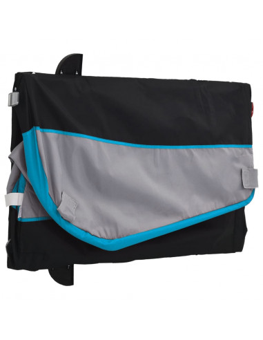 Rimorchio da Bici Nero e Blu 30 kg in Ferro