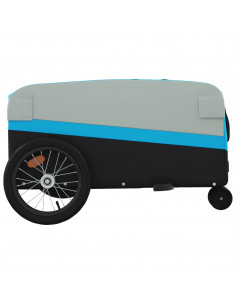 Rimorchio da Bici Nero e Blu 45 kg in Ferro 2