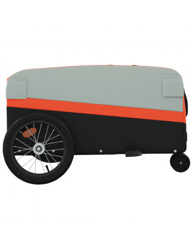 Rimorchio da Bici Nero e Arancione 45 kg in Ferro