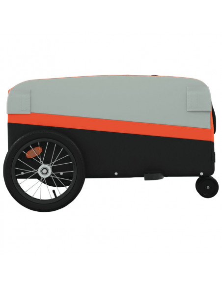 Rimorchio da Bici Nero e Arancione 45 kg in Ferro