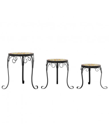 Supporti per Piante 3 pz Terracotta e Bianco in Ceramica