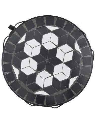 Supporti per Piante 3 pz Nero e Bianco in Ceramica