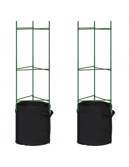 Sostegno Pomodori con Sacchetto Piante 2pz 116 cm Acciaio e PP