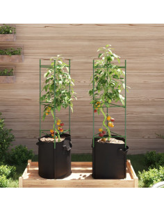 Sostegno Pomodori con Sacchetto Piante 2pz 116 cm Acciaio e PP 2