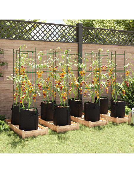 Sostegni Pomodori con Sacchetti Piante 8pz 154 cm Acciaio e PP