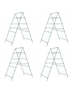 Tralicci Giardino per Piante Rampicanti 4pz Telaio ad A Acciaio 2