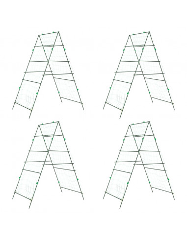 Tralicci Giardino per Piante Rampicanti 4pz Telaio ad A Acciaio