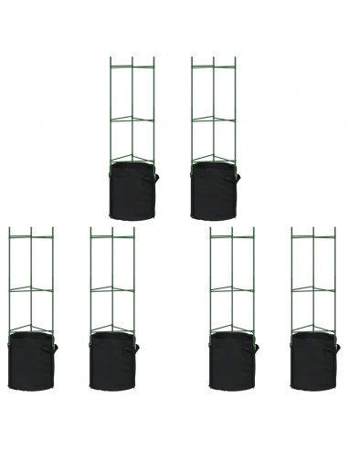 Sostegni Pomodori con Sacchetti Piante 6pz 116 cm Acciaio e PP