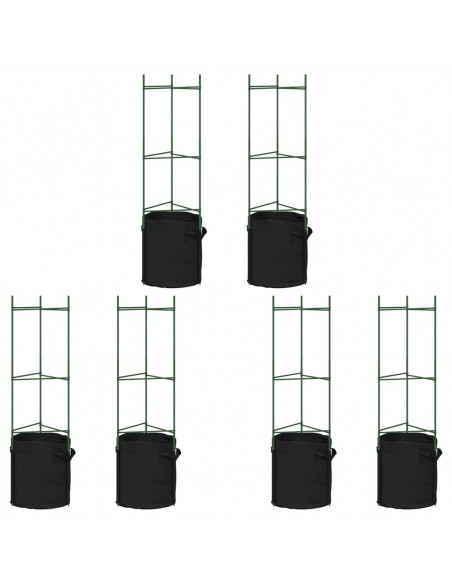 Sostegni Pomodori con Sacchetti Piante 6pz 116 cm Acciaio e PP