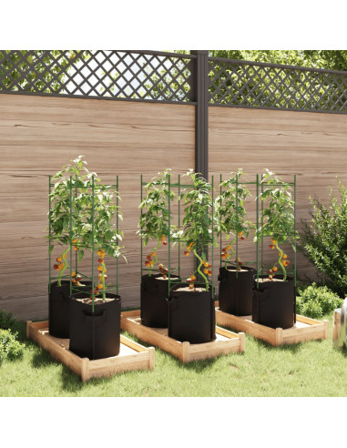 Sostegni Pomodori con Sacchetti Piante 6pz 116 cm Acciaio e PP