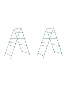 Tralicci Giardino per Piante Rampicanti 2pz Telaio ad A Acciaio 2