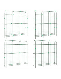 Tralicci Giardino per Piante Rampicanti 4pz Telaio a U Acciaio 2