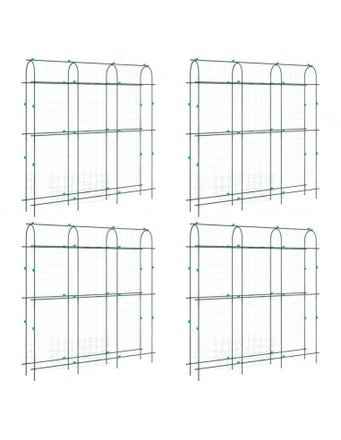 Tralicci Giardino per Piante Rampicanti 4pz Telaio a U Acciaio