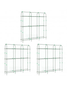 Tralicci Giardino per Piante Rampicanti 3pz Telaio a U Acciaio 2