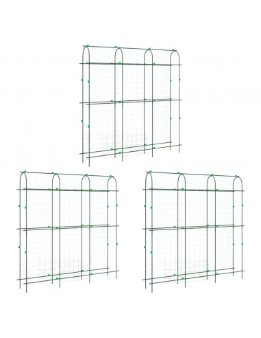 Tralicci Giardino per Piante Rampicanti 3pz Telaio a U Acciaio