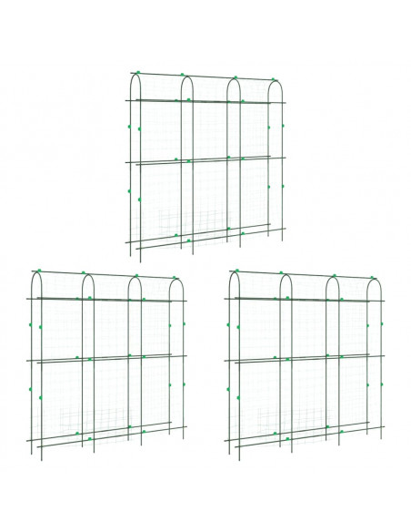 Tralicci Giardino per Piante Rampicanti 3pz Telaio a U Acciaio