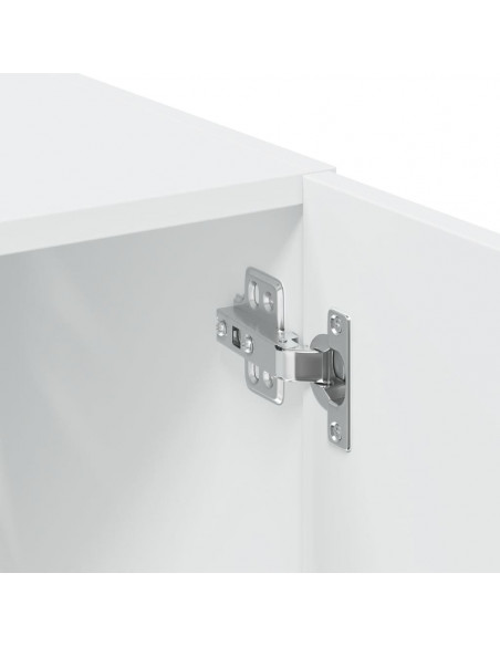 Credenza Bianca 80x42,5x249 cm in Legno Multistrato