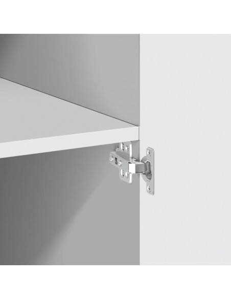 Credenza Bianca 80x42,5x249 cm in Legno Multistrato