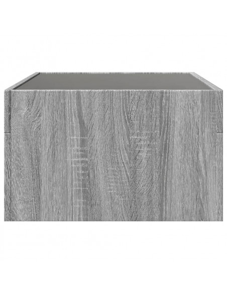 Tavolino da Salotto con LED Infinity Grigio Sonoma 70x50x30 cm