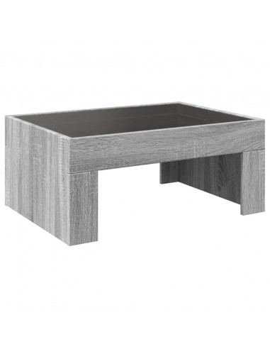 Tavolino da Salotto con LED Infinity Grigio Sonoma 70x50x30 cm