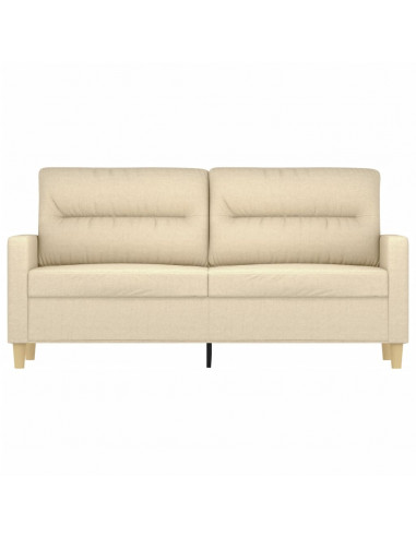 Divano a 2 Posti Crema 140 cm in Tessuto