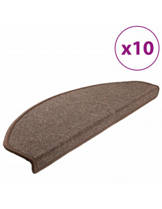 Tappetini per Scale 10 pz 65x24x4 cm Marrone Caffè 2