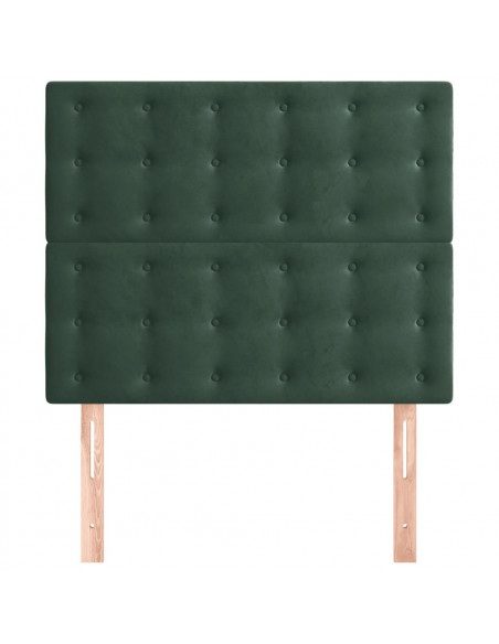 Testiere 2 pz Verde Scuro 100x5x78/88 cm in Velluto