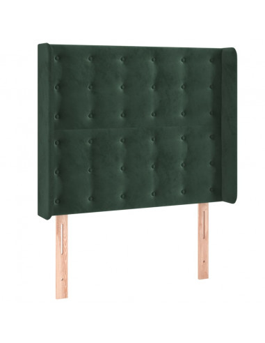 Testiera a LED Verde Scuro 103x16x118/128 cm in Velluto
