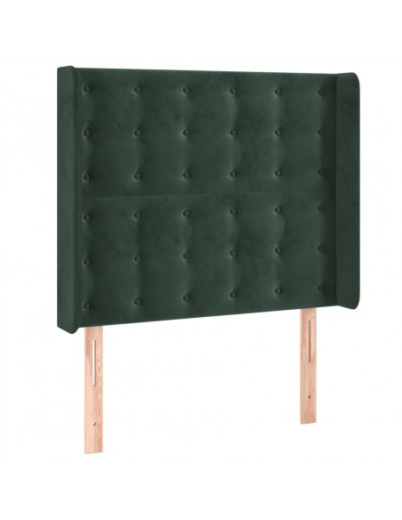 Testiera a LED Verde Scuro 103x16x118/128 cm in Velluto