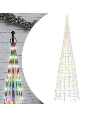 Illuminazione Albero Natale su Pennone 3000LED Colorato 800cm
