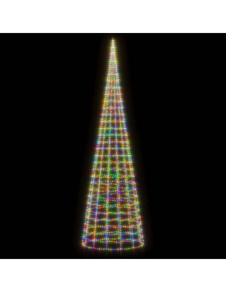 Illuminazione Albero Natale su Pennone 3000LED Colorato 800cm