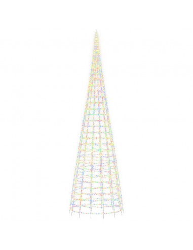 Illuminazione Albero Natale su Pennone 3000LED Colorato 800cm