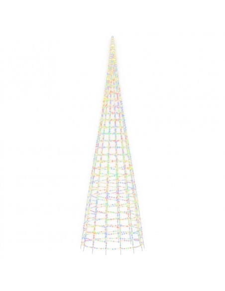 Illuminazione Albero Natale su Pennone 3000LED Colorato 800cm