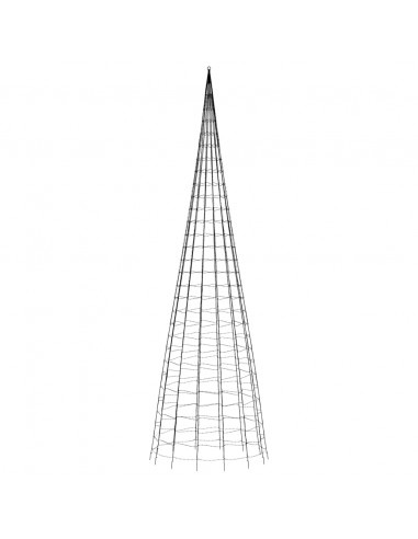 Illuminazione Albero Natale su Pennone 3000LED Colorato 800cm