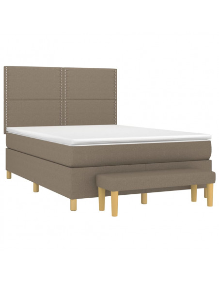 Giroletto a Molle con Materasso Tortora 140x190 cm in Tessuto