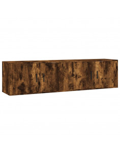 Mobili Porta TV a Parete 2 pz Rovere Fumo 80x34,5x40 cm 2