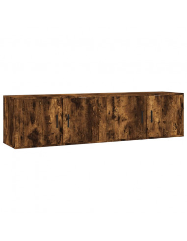Mobili Porta TV a Parete 2 pz Rovere Fumo 80x34,5x40 cm