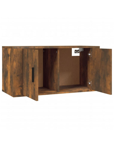 Mobili Porta TV a Parete 2 pz Rovere Fumo 80x34,5x40 cm