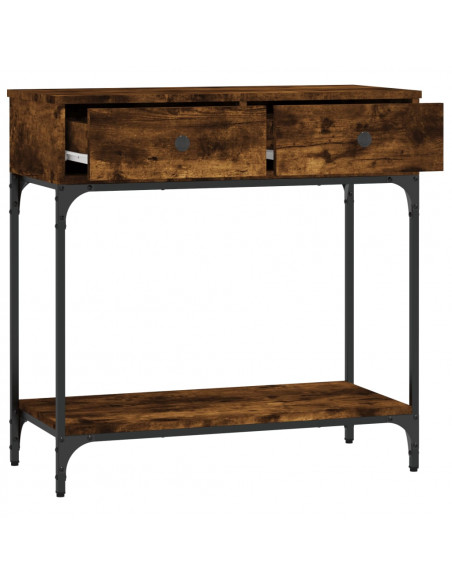Tavolino Consolle Rovere Fumo 75x34,5x75cm Legno Multistrato