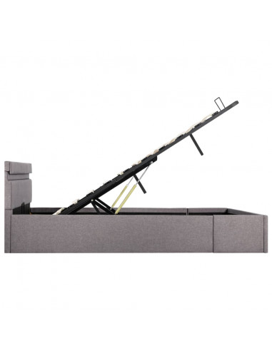 Giroletto con Contenitore e LED Tortora Tessuto 120x200 cm