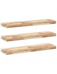 Mensole da Parete 3 pz 100x20x4 cm Legno Acacia Non Trattato 2