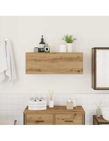 Mobiletto da Bagno Rovere Artigianale 80x25x30 cm in Truciolato