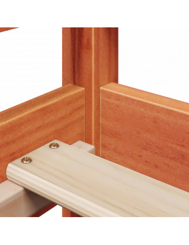 Dormeuse con Tetto Marrone Cera 90x200 cm Legno Massello Pino