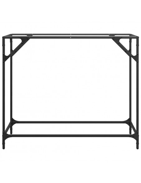 Tavolino Consolle Piano Vetro Trasparente 98x35x81cm in Acciaio