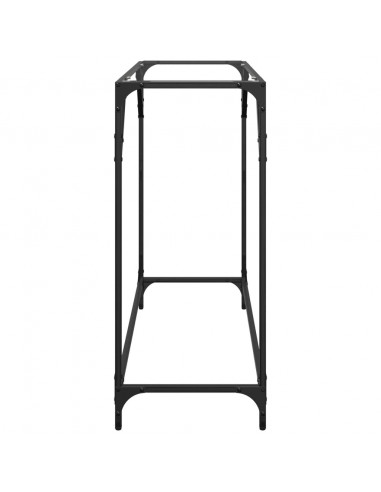 Tavolino Consolle Piano Vetro Trasparente 98x35x81cm in Acciaio